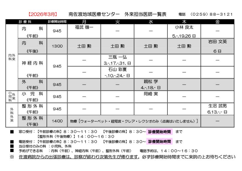 診療日　診療時間