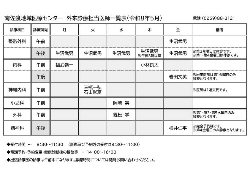 診療日　診療時間